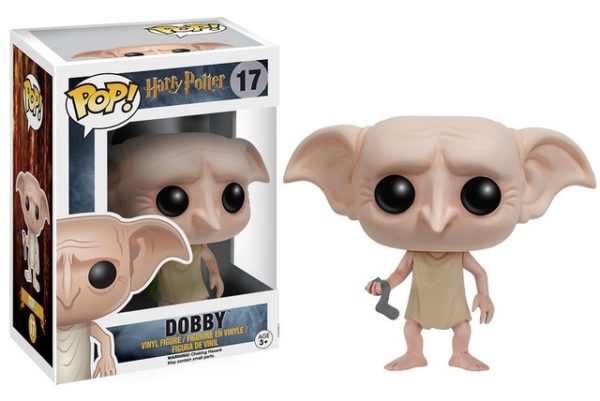 Figurine POP Dobby avec sa boîte sur fond blanc