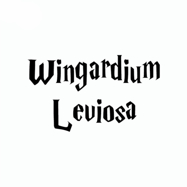 Sticker Wingardium Leviosa noir sur fond blanc